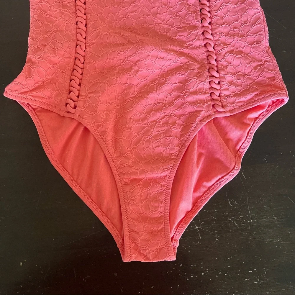 Jessica Simpson MELON Rose Bay 1 piece swimsuit adjustable straps removable pads